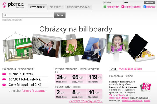 Pixmac - domovska stránka