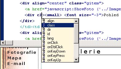 Macromedia Dreamweaver MX - quick tag editor