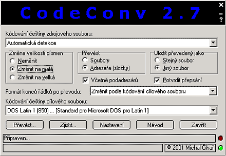 CodeConv 2.7 - konverze češtiny