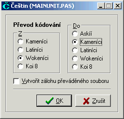 Češtin - konvertor kódování českých znaků