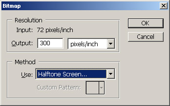 Halftone efekt - převod do bitmapy