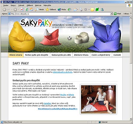 Saky Paky - Originální sedací nábytek (závěsná křesla a sedací pytle pro děti i dospělé)