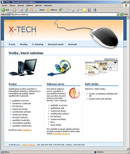 X-TECH: prodej, poradenství, servis a údržba výpočetní a kancelářské techniky, prodej elektroniky a kancelářských potřeb včetně spotřebních materiálů