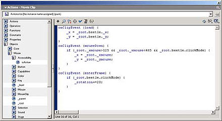Panel pro editaci ActionScriptu