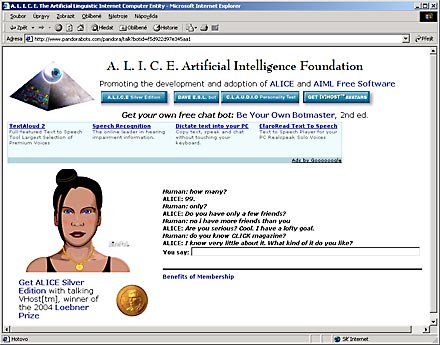 Alice - Artificial Linguistic Internet Computer Entity